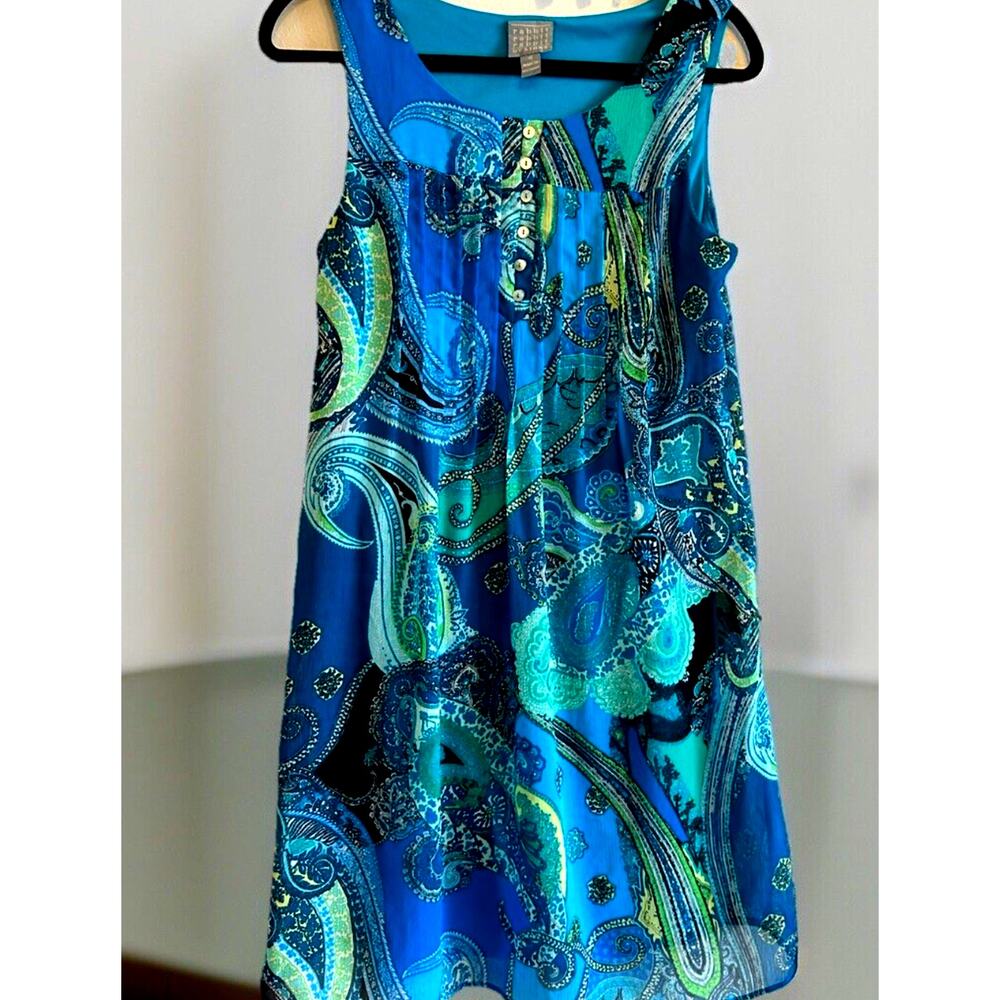 rabbit pintuck paisley pleated Summer Dress 10 boho wedding tropical Sleeveless